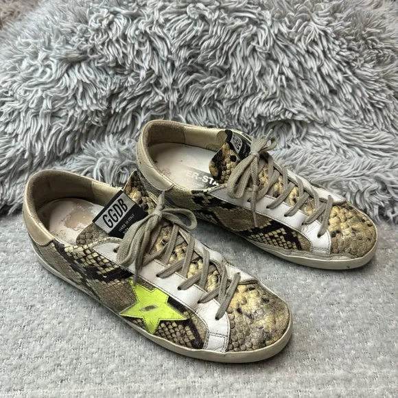 Golden Goose Superstar Sneakers Size 10 Snake Embossed - Picture 15 of 15